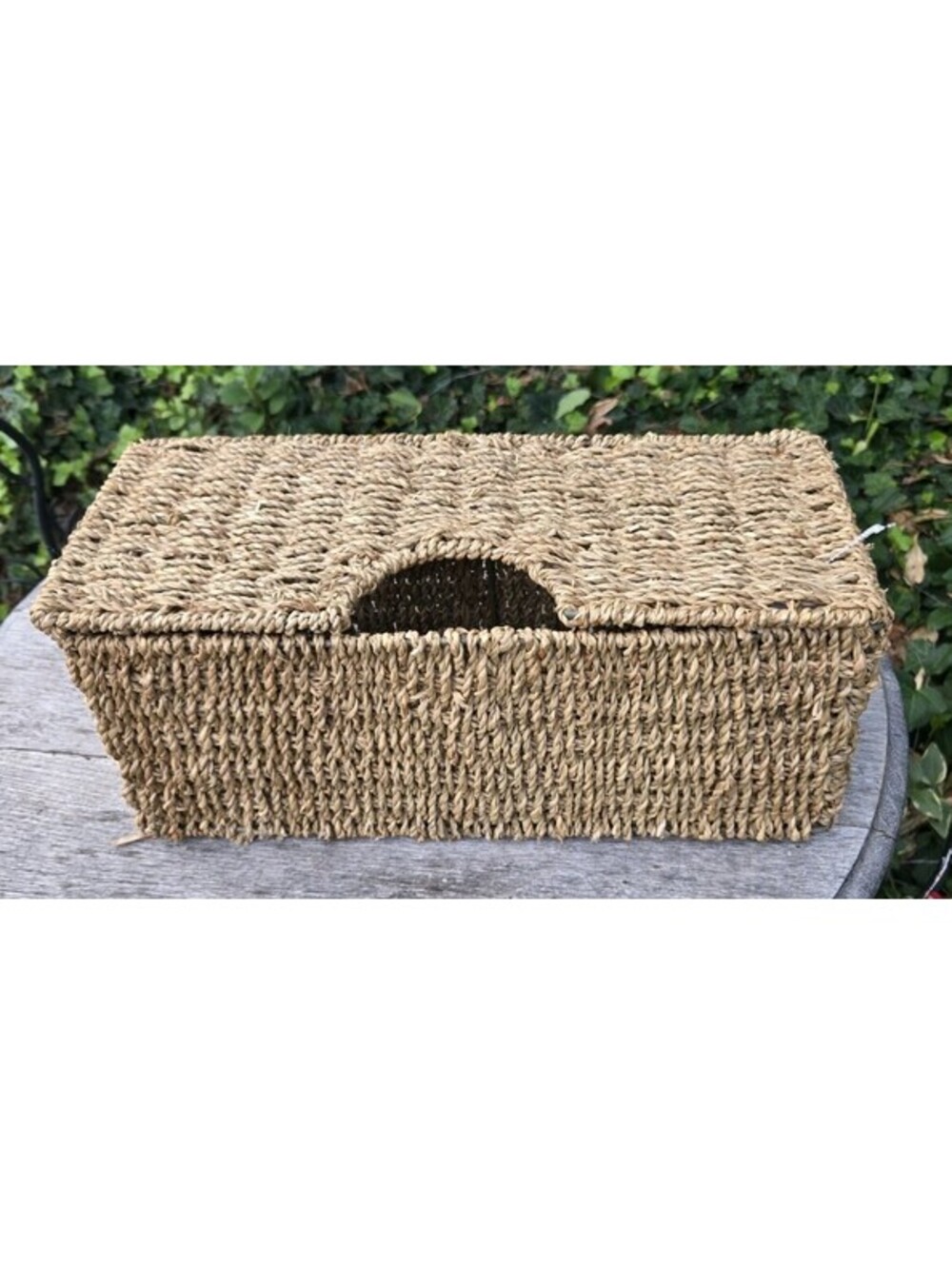 Wicker Toilet Paper Basket Seagrass Storage Basket for Toilet Tank Topper 15X7"
